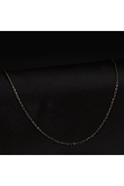 FOURSOLOS Çelik Erkek Kolye, Siyah Renk, Burgu No:5