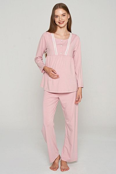 Feyza Pink Maternity Set - 3-Piece Jacquard Women's C5T2N1O5