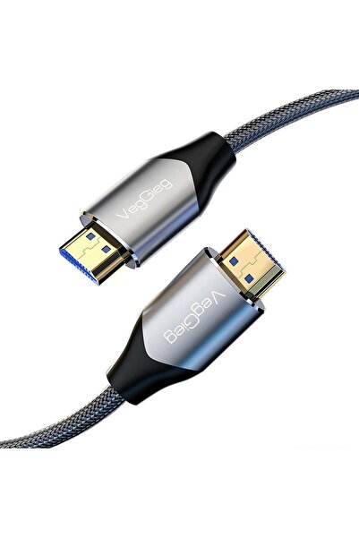 Veggieg 8K 60Hz 4K 120Hz 48 Gbps HDR ARC HDCP Örgülü HDMI 2.1 Kablo 5 Metre