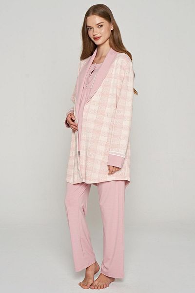Feyza Pink Maternity Set - 3-Piece Jacquard Women's C5T2N1O5