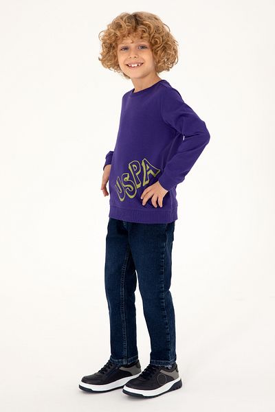 U.S. Polo Assn. Boy's Purple Crew Neck Sweatshirt 50293617 -Vr038