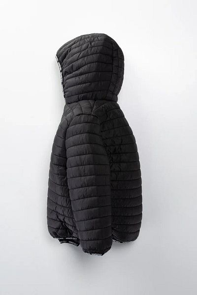 Minigimin Cicileri Black Quilted Welsoft My Little Flowers Coat for Kids 1-10 Years