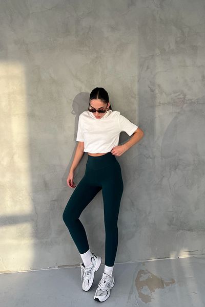 Seda Yalçın Atelier Green High Waist Biker Long Leggings