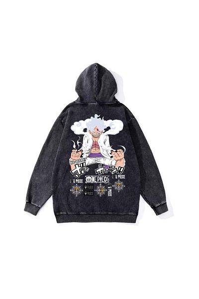 Touz Moda Φούτερ One Piece Gear Five Anime Hooded Hoodie - Πλένεται ύφασμα