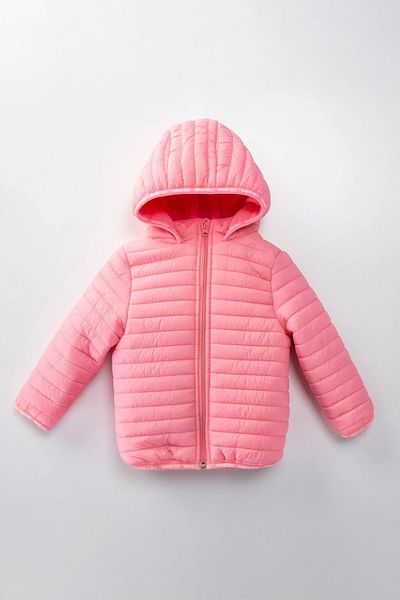 Minigimin Cicileri Pink Quilted Welsoft My Little Flowers Liner Coat for 1-10 Years Children