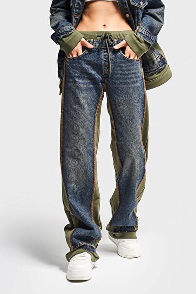 its basic Blugi Culoare 2w411 - Denim de damă Loose Fit, Design din două piese