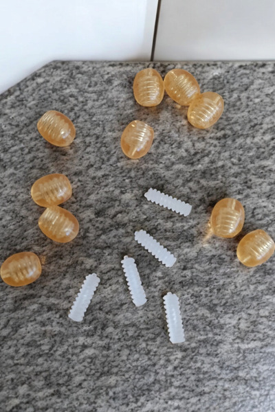 MGA DOĞAL TAŞ Kolye Klipsi Vidalı Klips Kilit Aparatı Bileklik Klipsi Düğüm Gizleyici Vida 1 Adet Kehribar Klips