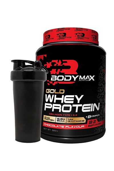 BODYMAX Gold Whey Protein - Chocolate Flavored, 960Gr, 32 Serve Type, Collegen (Collagen)