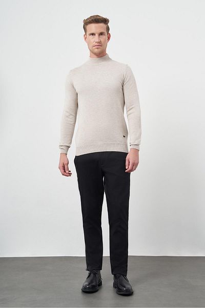 İmza Ανοιχτό μπεζ Classic Comfort Fit Knitwear - Μακρύ μανίκι, μισό ζιβάγκο 1012245001