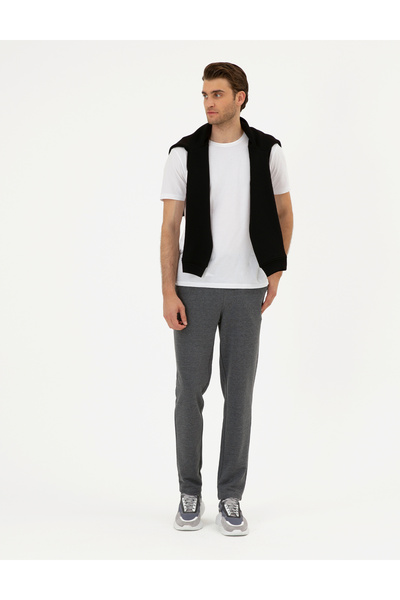 Pierre Cardin Antrasit Melanj Slim Fit Eşofman Altı 50295680-VR081