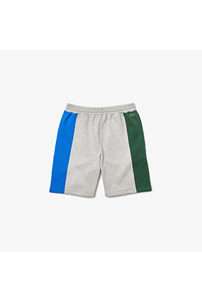 Lacoste Erkek Regular Fit Renk Bloklu Gri Şort