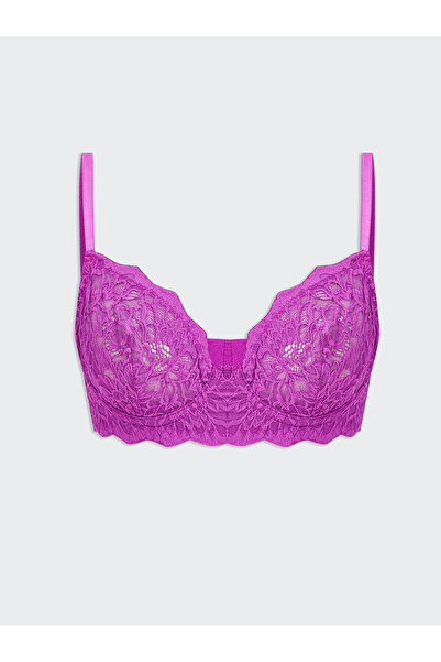 LC Waikiki Purple Underwire Unpadded Lace T-Shirt Bra