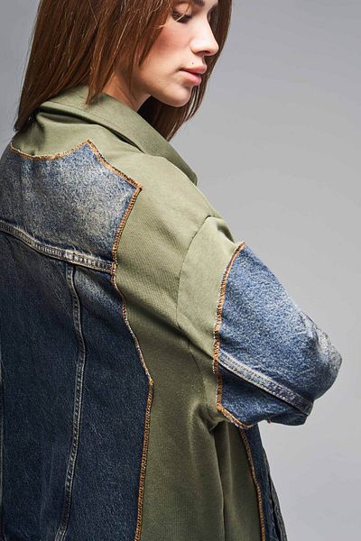 its basic Blugi de damă Culoare 2w411 Jachetă cu design supradimensionat din amestec de țesături tricotate din denim
