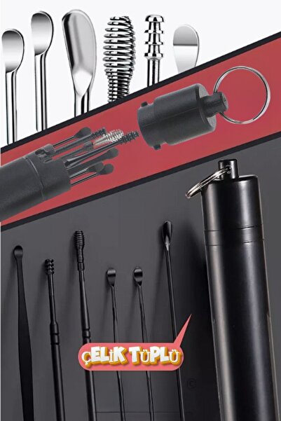 xolo Tüplü Siyah Paslanmaz Çelik Kulak Temizleme Aleti Yıkanabilir