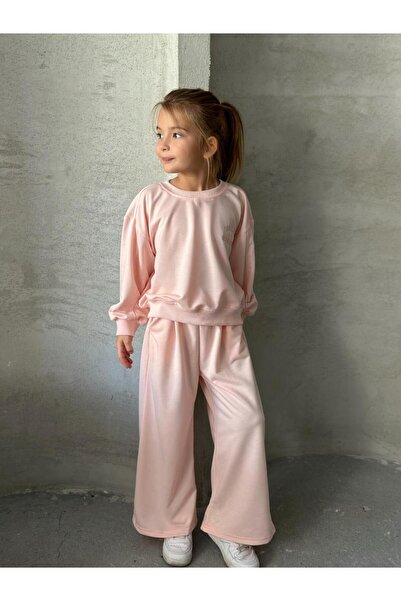 le petit sole Girl's Self Love Slogan Oversize Top and Bottom Set