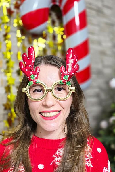 PEKSHOP New Year's Party Glasses Red Deer Horned Luxury New Year's Glasses Party Glasses