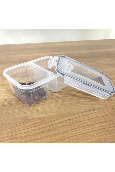 NextGen Styles 2 Compartments 0.45+0.45 Liter Lockable Storage Container with Lid Lc-524