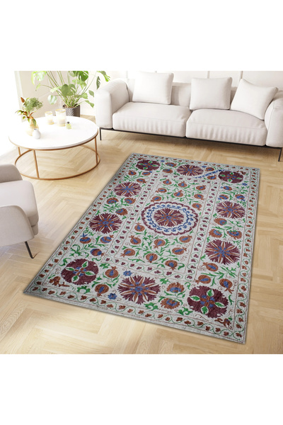 Rugs Modern Halı مجموعة ميليسا سجادة مزخرفة بقاعدة منسوجة متعددة الألوان بمظه...