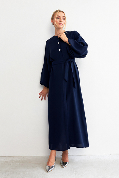 VAVİNOR Φόρεμα Abaya με μπαλόνι μανίκι - Navy Blue