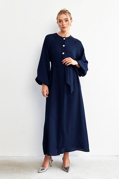 VAVİNOR Φόρεμα Abaya με μπαλόνι μανίκι - Navy Blue