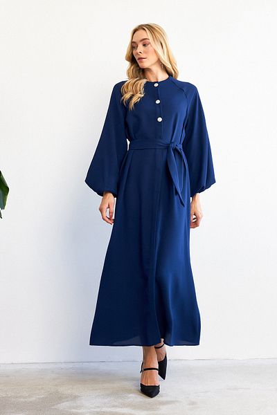 VAVİNOR Φόρεμα Abaya με μπαλόνι μανίκι - Indigo