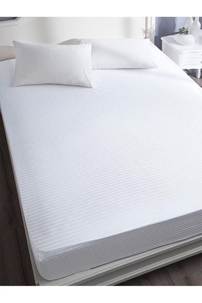 Ala Perde By İtalyanhomestore Cotton Satin Striped Double Elastic Sheet