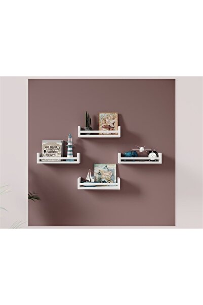 SEVENPAL MOBİLYA BEYAZ 4'LÜ MİKRO DEKORATİF RAF