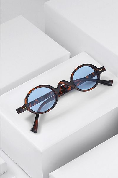 REN EYEWEAR Mino Sunglasses Small Size Oval Blue Glass Modern New Season Ren Eyewear