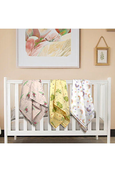 GA Gleam Atelier طقم بطانية وبطانية موسلين متعددة الأغراض مكون من 3 قطع 100% ...