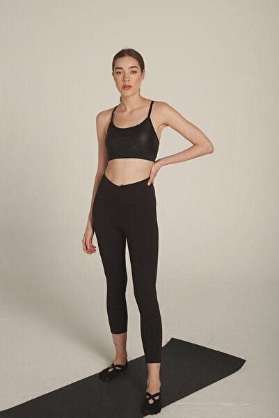 ENGIN Black Thin Strap Women's Sports Bustier Bra