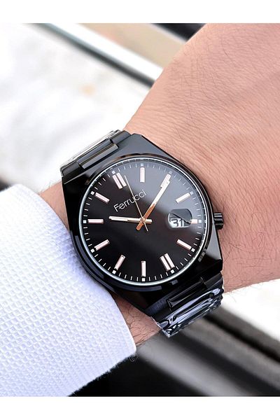Ferrucci Tsuyosa Model Men's Wristwatch - Steel Cord, Calendar Dial, 30 Mt Water Resistant Efc.03223.2