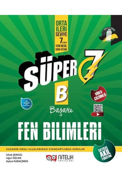 Karma Kitaplar Nitelik Yayınları 7. Sınıf Süper Yeni Nesil Fen Bilimleri Soru...