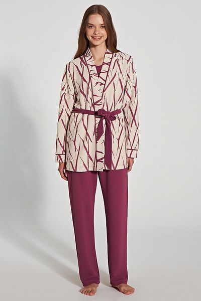 Feyza 3-Piece Jacquard Dried Rose Women's Set - C1T1N1O5