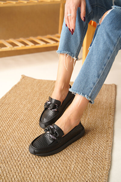 Cananın Pabuçları FLS 002-075 МОКАСИНИ С ДЕТАЙЛИ ОТ ВЪЗЛИ