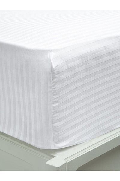 Ala Perde By İtalyanhomestore Cotton Satin Striped Double Elastic Sheet