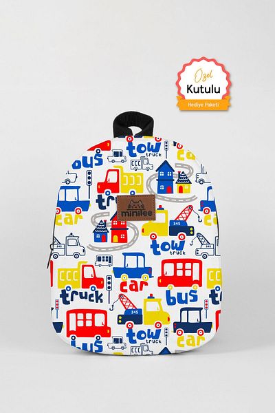 Minilee Work Cars 0-8 Years - Kids Kindergarten, Nursery Backpack