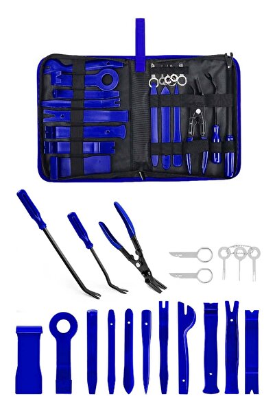 Mega Oto Market أداة إزالة حواف شريط السيارة مع حقيبة 19 قطعة تنجيد الراديو