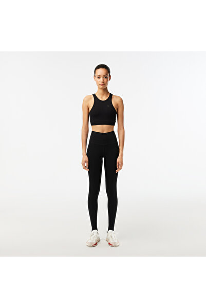 Lacoste Kadın Slim Fit Baskılı Siyah Tayt