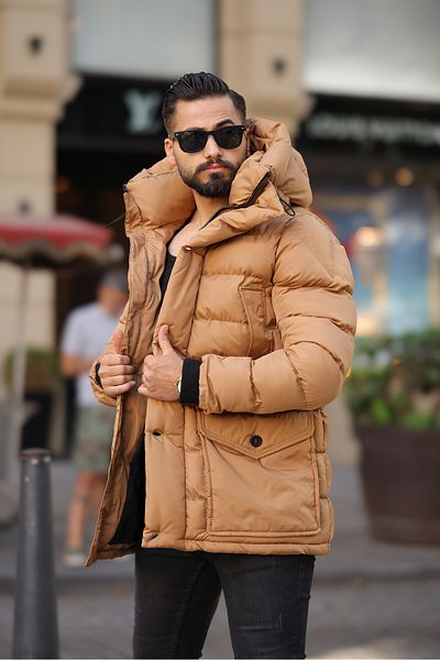 MODAEMAS МЪЖКО ПАЛТО С КАЧУЛКА