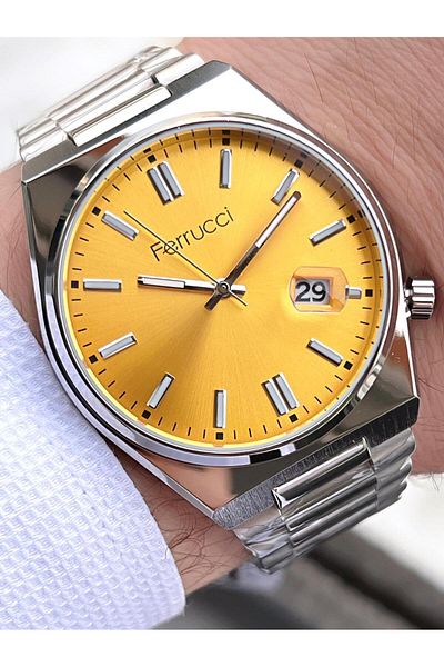 Ferrucci Tsuyosa Model Men's Wristwatch - Steel Cord, Calendar Dial, 30 Mt Water Resistant Efc.03223.4