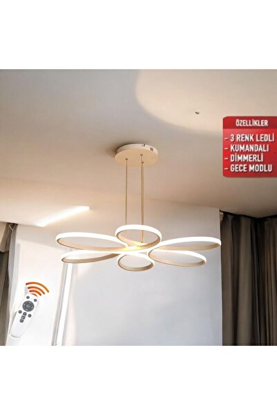 KRAYDINLATMA Papatya Beyaz 3 Renk Ultra Ledli Sarkıtma Modern Avize