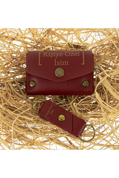 miawiki İsme Özel Deri Cüzdan, Özel Günler İçin Hediye, Kişiye Özel Deri Bozuk Para Cüzdanı Anahtarlık Set
