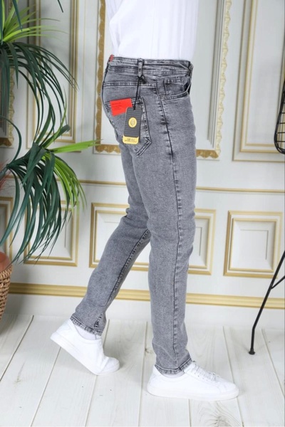 phantom jns by sekman Slim Fit Slim Fit Light Gray Denim Trousers Lycra Stretchy Jean Phantom Jeans