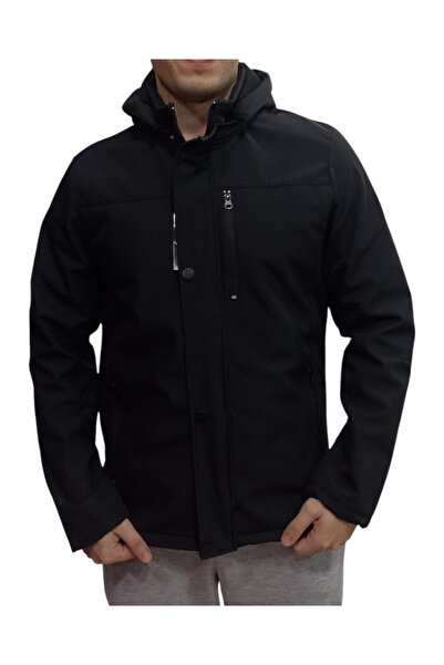 couis Ανδρικό αποσπώμενο παλτό Battal Size με κουκούλα Ανδρικό παλτό που αντιστέκεται στον αέρα και το νερό