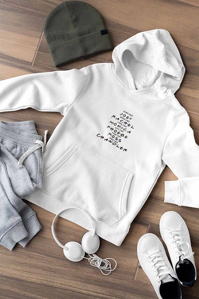 qoeuyl boutique Friends Ross Rachel Joey Phoebe Chandler Monica Printed Unisex Hooded Sweatshirt