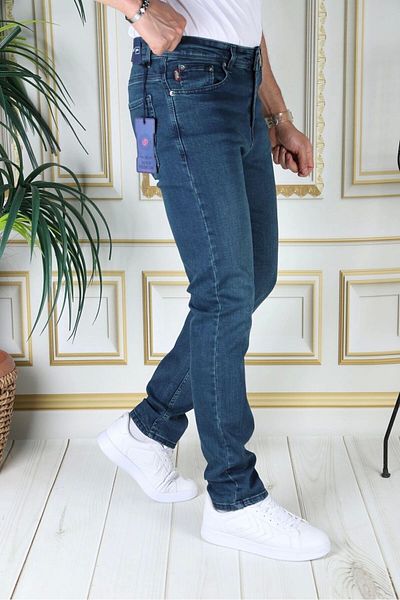 PHANTOM JEANS Ανδρική απόχρωση Πράσινη κανονική εφαρμογή Χαλαρή εφαρμογή Εύκαμπτο τζιν τζιν Lycra Κομψό τζιν παντελόνι