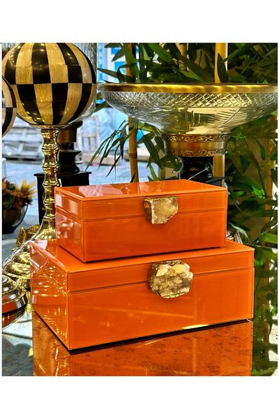 veraev Glass Natural Stone Decorative Box