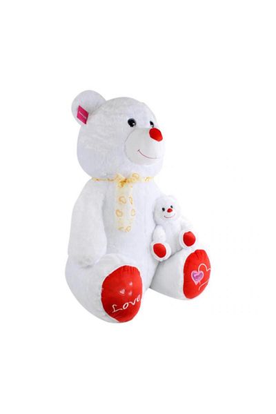 Freebebek Smiling Bear with Cub 95 Cm Plush Bear Gift for Lover