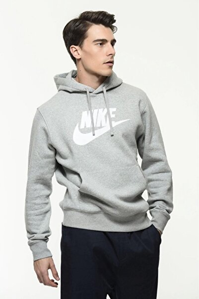Nike Club Graphic Pullover Erkek Gri Sweatshirt