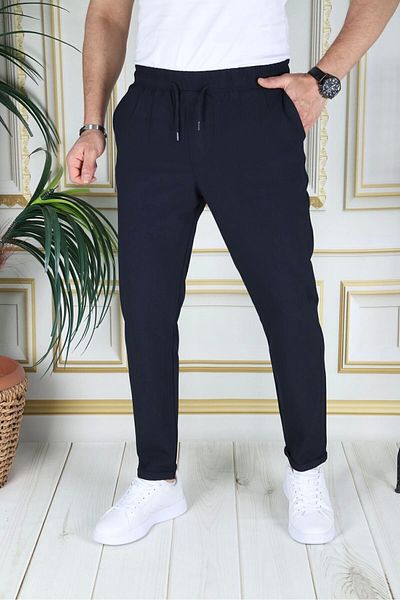 PHANTOM JEANS Navy Blue Slim Fit Lycra Flexible School Fabric - Double Leg Trousers